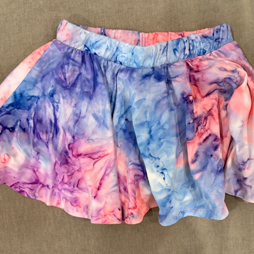 Girls Tie-Dye Skort - Pink, Purple & Blue